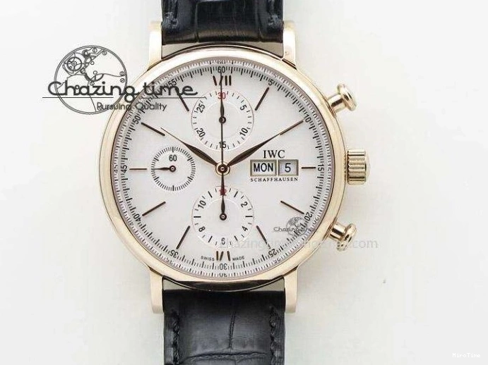 MIROTIME 0403 Portuguese Chrono IW3716 Z+F 1:1 Best Edition White Dial on Gray Rubber Strap A WrinkleFree 7014